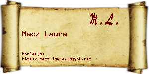Macz Laura névjegykártya